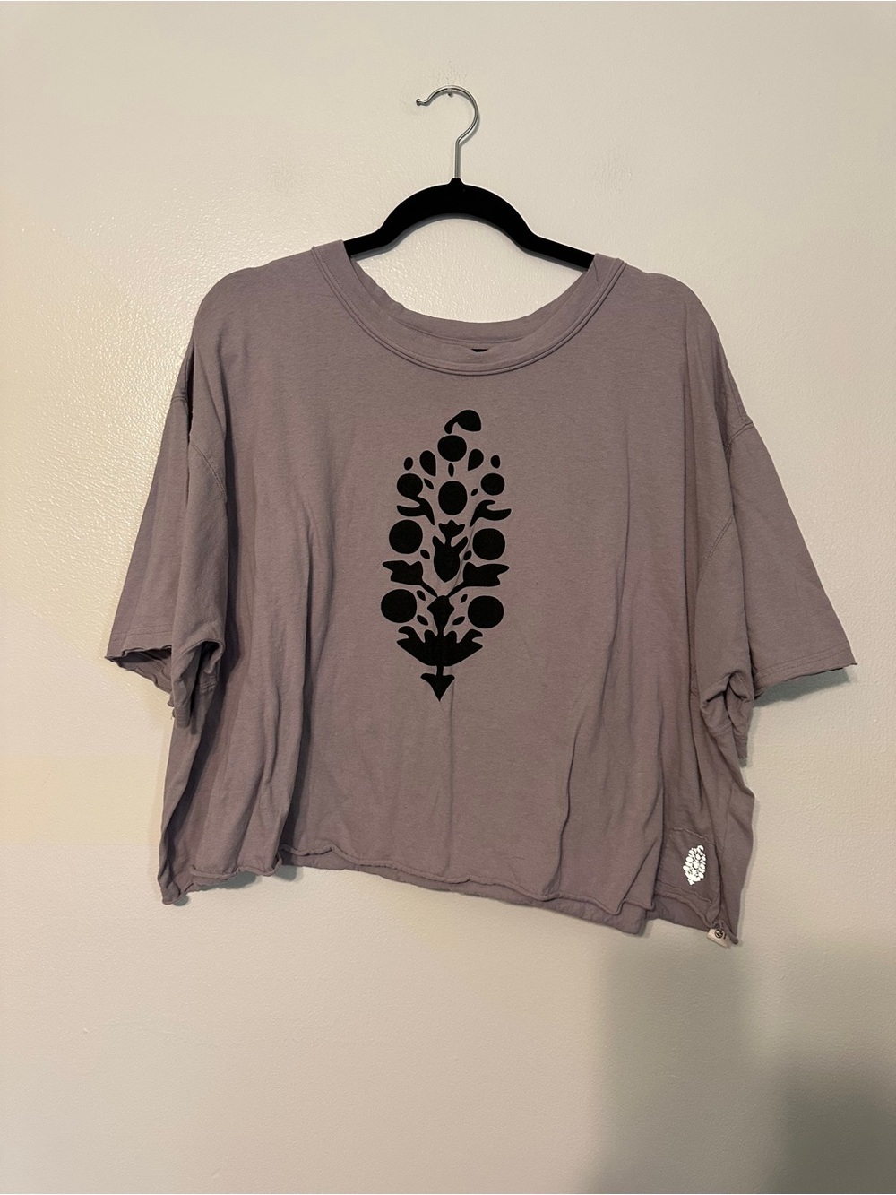 FP Movement Logo Oversized Crop Tee size Large Grey